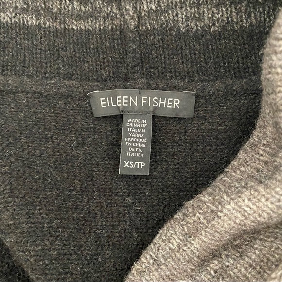 EILEEN FISHER WOOL SILK OMBRE WATERFALL DRAPED OPEN CARDIGAN WARM SWEATER XS-S - Picture 9 of 10